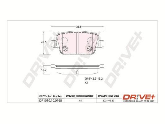 24537 Dr!ve+ DP1010100168 Disc pads Ford Mondeo Mk4 Facelift 2.0 Flexifuel 145 hp Petrol/Ethanol 2011 price