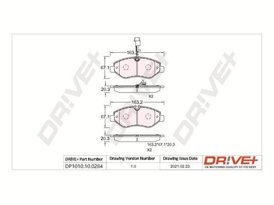 PCA124502 Dr!ve+ DP1010.10.0284 Brake pad set D1060-MB60A-