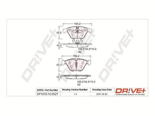 Dr!ve+ Bremsbelagsatz BMW DP1010.10.0527 in Original Qualität