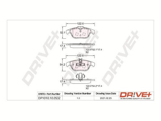 PCA130500 Dr!ve+ DP1010.10.0532 Brake pad set A 007 420 6120