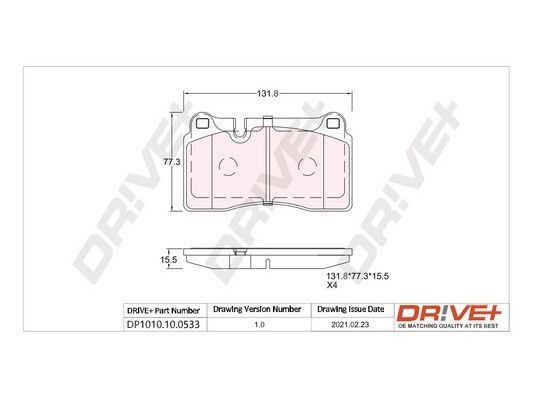 Great value for money - Dr!ve+ Brake pad set DP1010.10.0533