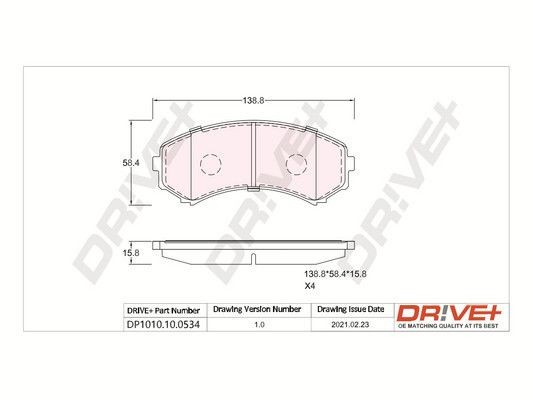 PCA039600 Dr!ve+ DP1010.10.0534 Brake pad set MR 510619