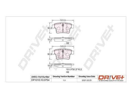 PCA114910 Dr!ve+ DP1010.10.0754 Brake pad set 1522-073