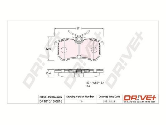 PCA069300 Dr!ve+ DP1010.10.0816 Brake pad set 1S4Z-2200BA