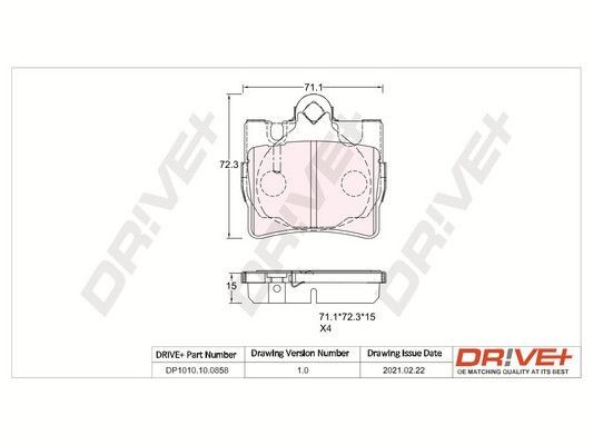 PCA077000 Dr!ve+ DP1010.10.0858 Brake pad set A003 420 0620