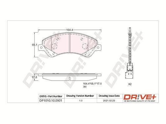 PCA125102 Dr!ve+ DP1010.10.0901 Brake pad set ME6C1J-2K021-BB