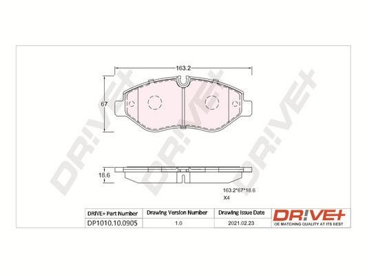 PCA124500 Dr!ve+ DP1010.10.0905 Brake pad set A9104207600