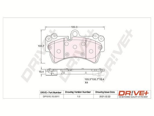 Audi A1 Disk brake pads 11028968 Dr!ve+ DP1010.10.0911 online buy