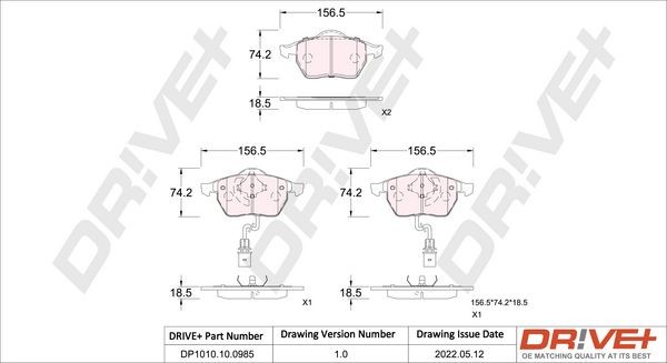 Great value for money - Dr!ve+ Brake pad set DP1010.10.0985