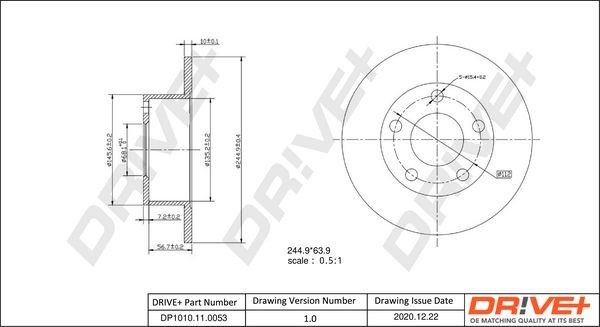 DCA612300 Dr!ve+ DP1010.11.0053 Brake disc 4A0.615.601A