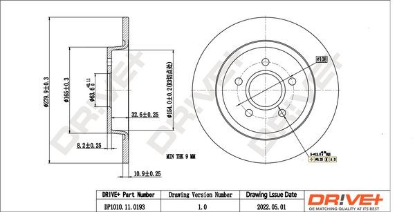 DCA671200 Dr!ve+ DP1010110193 Brake rotors FORD Focus Mk2 Box Body / Estate 2.0 TDCi 110 hp Diesel 2010 price