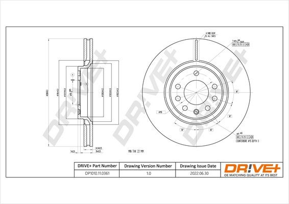 DCA672910 Dr!ve+ DP1010.11.0361 Brake disc 95526651