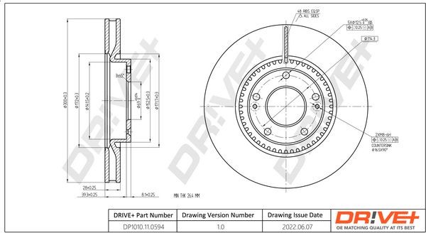 DCA6121710 Dr!ve+ Front Axle, 300x28mm, 2, 5, Vented Ø: 300mm, Num. of holes: 2, Rim: 5-Hole, Brake Disc Thickness: 28mm Brake rotor DP1010.11.0594 buy