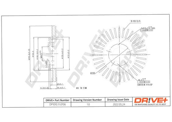DCA654510 Dr!ve+ DP1010.11.0706 Brake disc 1J06-15-301D