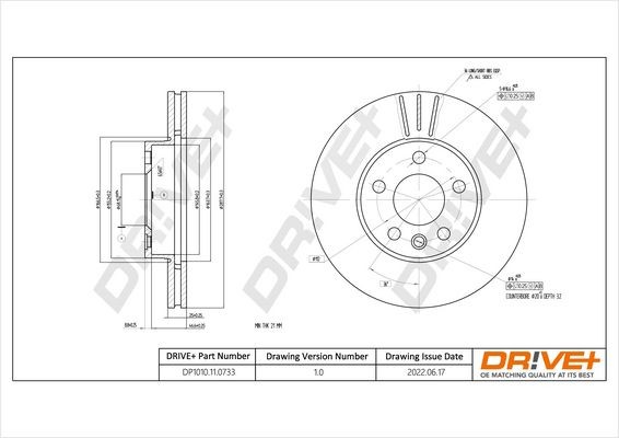 DCA649610 Dr!ve+ DP1010.11.0733 Brake disc 1143640