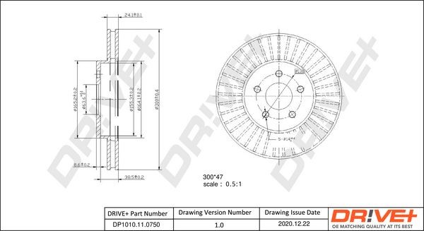 DCA660710 Dr!ve+ DP1010.11.0750 Brake disc 4 110 587