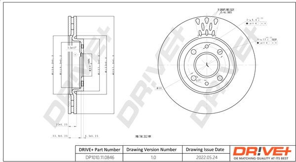 DCA644310 Dr!ve+ DP1010.11.0846 Brake disc 42.49.L2