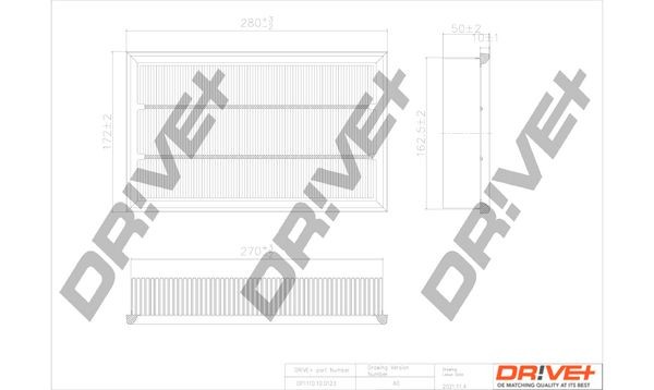 Dr!ve+ DP1110100123 Engine air filter Ford Focus 2 da 1.8 TDCi 115 hp Diesel 2010 price