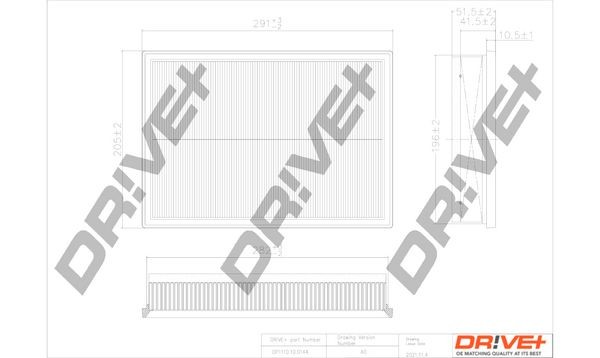 Dr!ve+ Air filter DP1110.10.0144 Opel MERIVA 2009