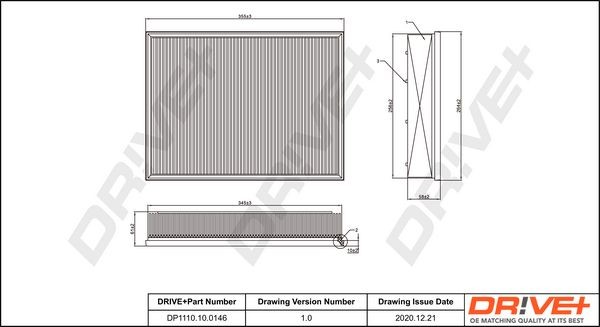 Dr!ve+ Air filter diesel and petrol MERCEDES-BENZ SPRINTER 5-t Box (906) new DP1110.10.0146