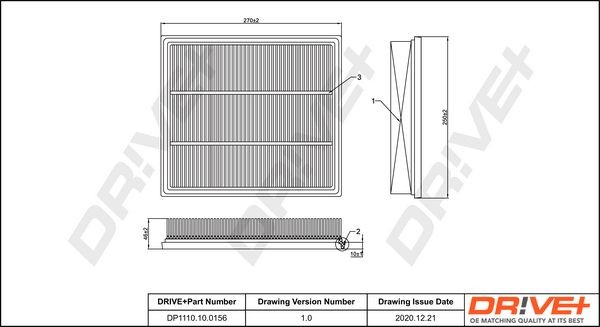Dr!ve+ DP1110100156 Air filters Ford Transit Mk7 2.2 TDCi 130 hp Diesel 2013 price