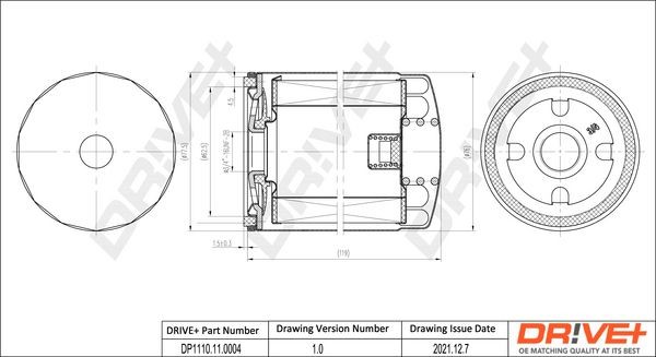 Volkswagen PASSAT Engine oil filter 11029752 Dr!ve+ DP1110.11.0004 online buy