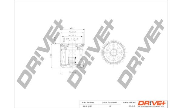 Subaru IMPREZA Oil filter 11029769 Dr!ve+ DP1110.11.0021 online buy