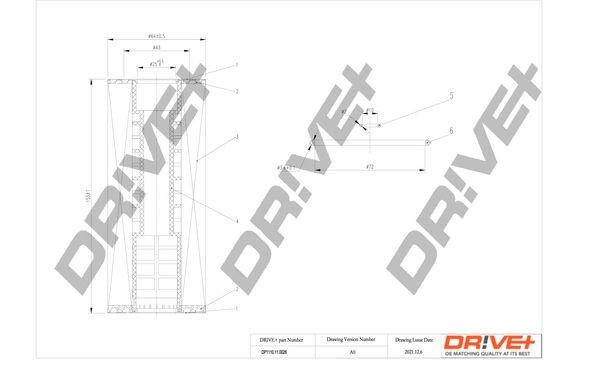 Original Dr!ve+ Engine oil filter DP1110.11.0026 for AUDI A3