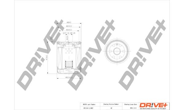 Chevy CAPTIVA Engine oil filter 11029775 Dr!ve+ DP1110.11.0027 online buy