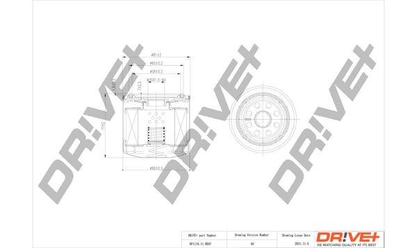 Dr!ve+ DP1110110047 Oil filter Honda CR-V Mk2 2.0 152 hp Petrol 2002 price
