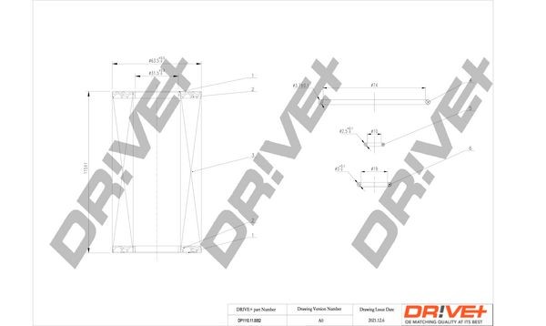 Dr!ve+ DP1110110052 Filtro dell’olio MERCEDES-BENZ Sprinter 3-T Van (W903) 313 CDI 4x4 (903.662, 903.663) 129 CV Diesel 2002