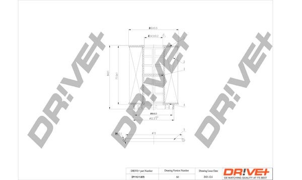 Dr!ve+ DP1110.11.0079 Oil filter 16511-85C00
