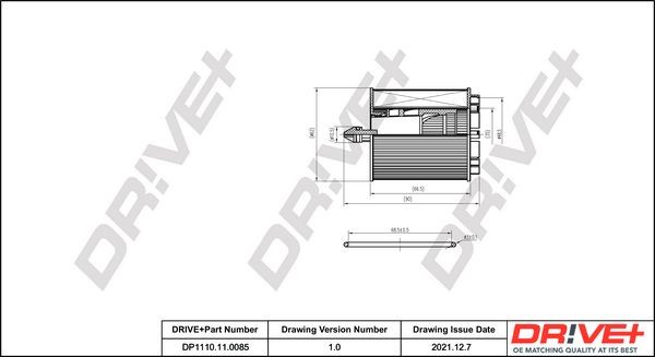 Original Dr!ve+ Engine oil filter DP1110.11.0085 for CHEVROLET CAPTIVA