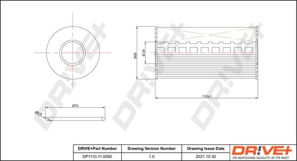 Dr!ve+ DP1110110092 Engine oil filter NISSAN Qashqai / Qashqai+2 I (J10, NJ10) 2.0 dCi All-wheel Drive 150 hp Diesel 2011