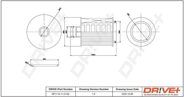 Dr!ve+ DP1110.11.0120 Oil filter Filter Insert