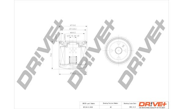 Dr!ve+ DP1110110122 Engine oil filter Ford Focus Mk3 Estate 1.6 Ti 85 hp Petrol 2024 price