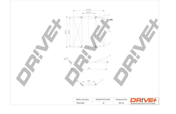 Subaru IMPREZA Engine oil filter 11029870 Dr!ve+ DP1110.11.0123 online buy