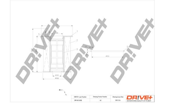 Dr!ve+ DP1110110132 Filtre à huile FORD Focus Mk2 Break (DA_, FFS, DS) 1.6 TDCi 109 CH Diesel 2011