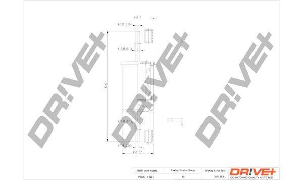 Dr!ve+ In-Line Filter, Petrol, 8 / 8mm Height: 174mm Inline fuel filter DP1110.13.0011 buy
