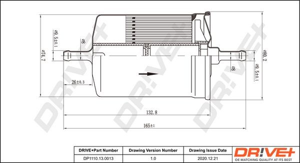 Dr!ve+ DP1110.13.0013 Fuel filter In-Line Filter, Petrol, 8 / 8mm