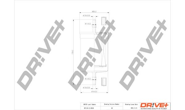 Dr!ve+ DP1110.13.0018 Filtro carburante Filtro per condotti/circuiti, Benzina, 8 / 8mm