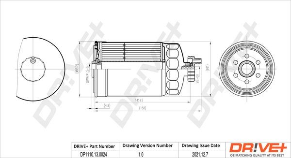 Dr!ve+ DP1110.13.0024 Fuel filter Spin-on Filter, Diesel, with seal