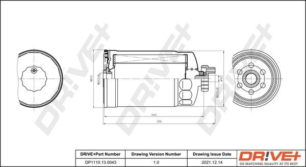 Dr!ve+ DP1110.13.0043 Fuel filter Spin-on Filter, Diesel, with integrated regulator