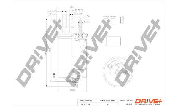 Dr!ve+ DP1110.13.0050 Fuel filter Filter Insert, Diesel, 9,9mm, 9,9mm