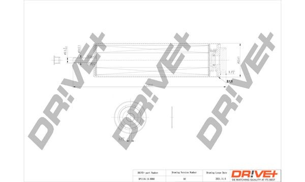DP1110.13.0060 Dr!ve+ Filtereinsatz, Diesel Höhe: 250,0mm Kraftstofffilter DP1110.13.0060 günstig kaufen