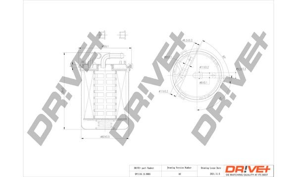 Dr!ve+ DP1110.13.0065 Fuel filter Filter Insert, Diesel, 8mm, 8mm