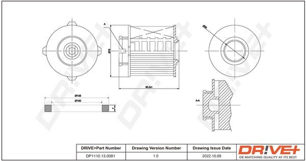 Dr!ve+ DP1110.13.0081 Fuel filter Filter Insert, Diesel