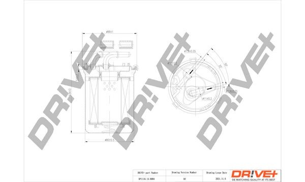 Dr!ve+ DP1110.13.0084 Fuel filter Filter Insert, Diesel, 8mm, 8mm, with bearing(s)