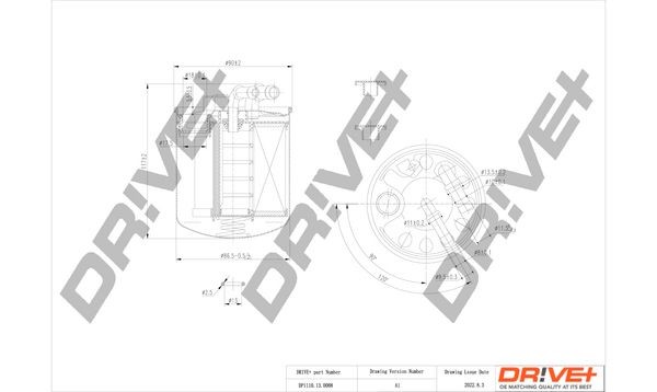 Dr!ve+ DP1110.13.0088 Fuel filter Filter Insert, Diesel, 10mm, 8mm
