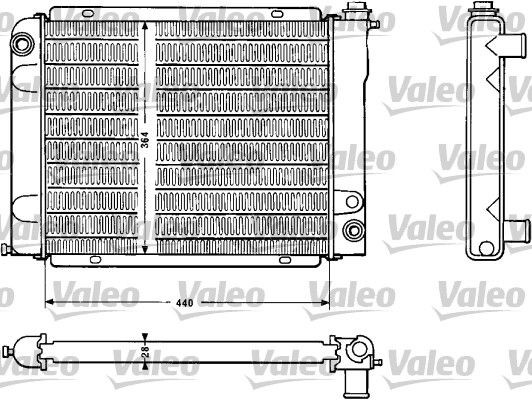 VALEO 810883 Engine radiator Aluminium, 440 x 364 x 32 mm, without coolant regulator